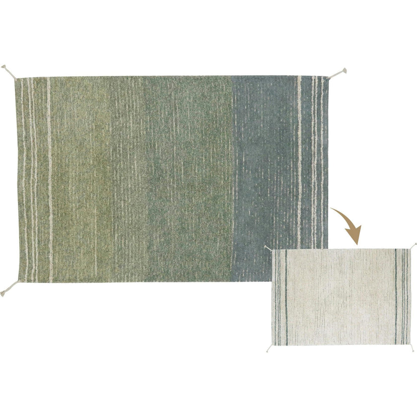 Twin Reversible Rug. Blue