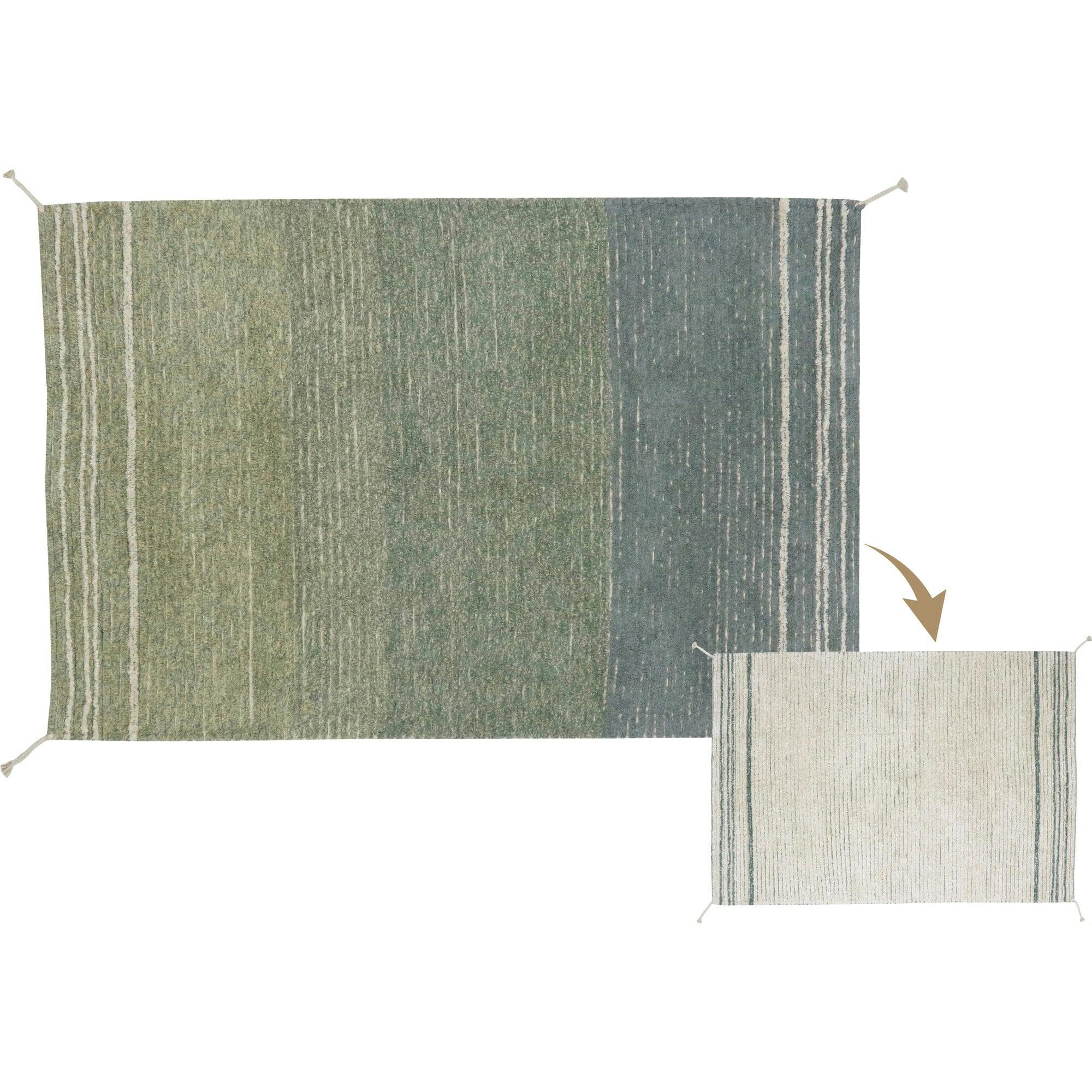 Twin Reversible Rug, Blue