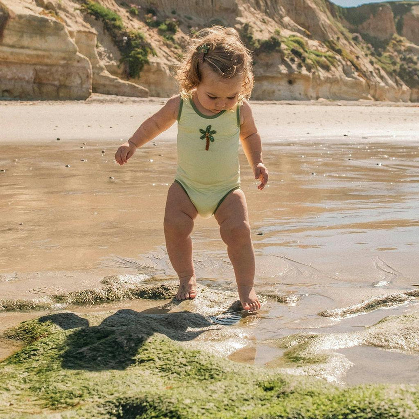 Palm Swimsuit in Pale Green