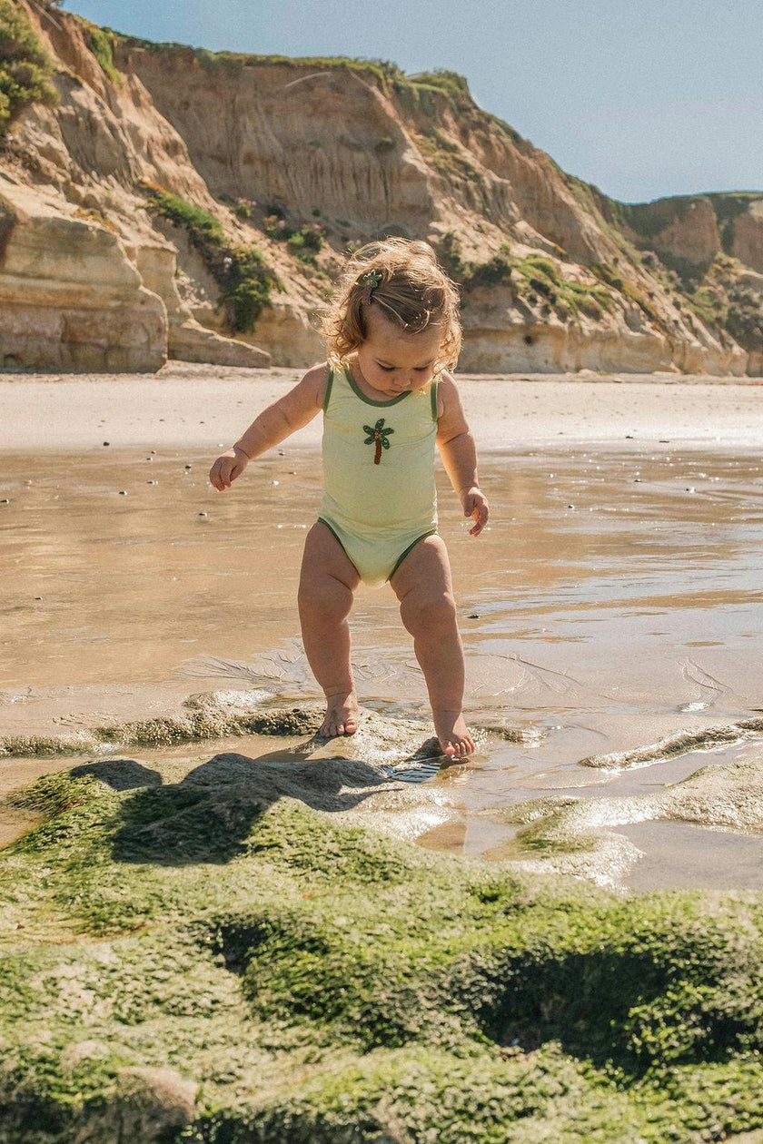 Palm Swimsuit in Pale Green