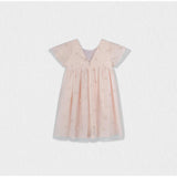 Flora Girl Dress , Pink Flower Embroidery