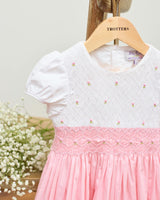 Baby Rose Hand Smocked Dress in Pink