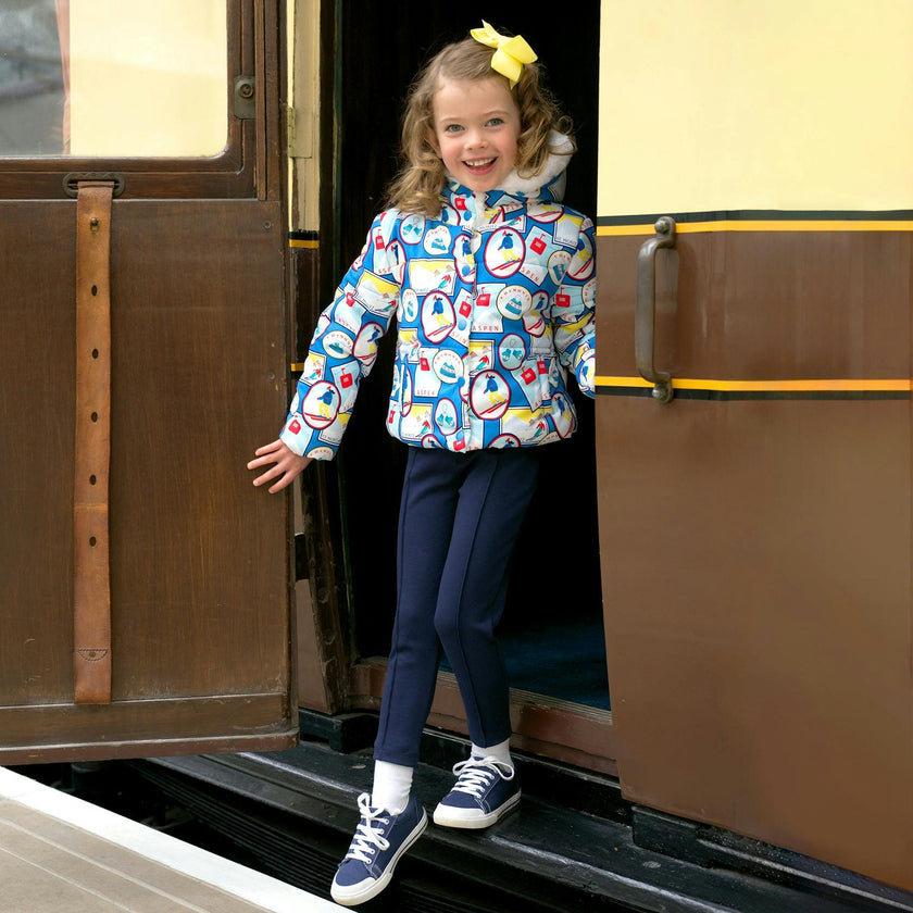 Travel Print Puffer Jacket