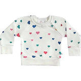 Confetti Hearts Valentine's Day Crewneck Terry Sweatshirt