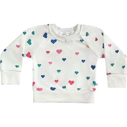 Confetti Hearts Valentine's Day Crewneck Terry Sweatshirt