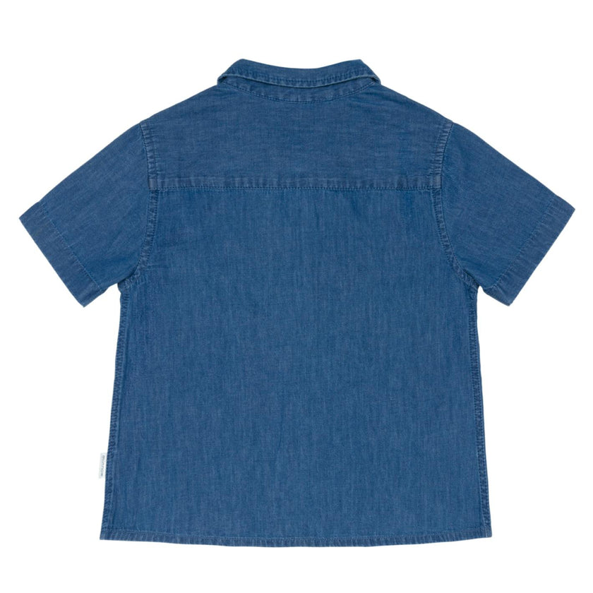 boys chambray short sleeve button down shirt