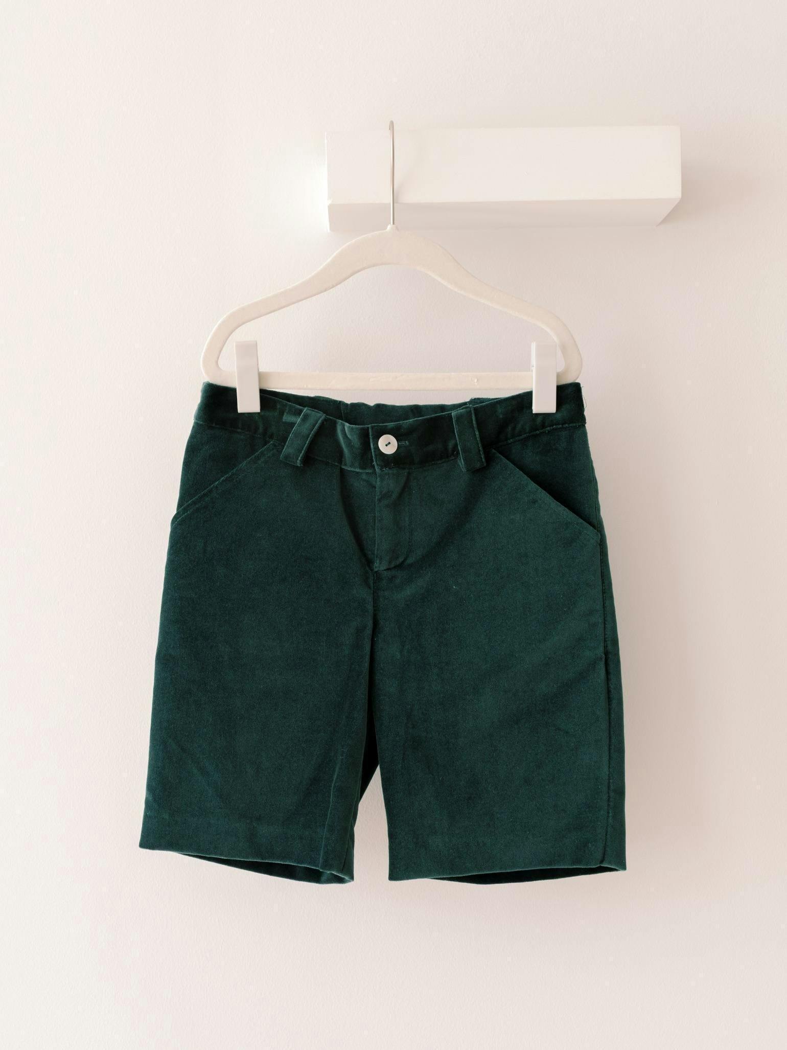 Dark Green Lucas Velvet Boy Shorts