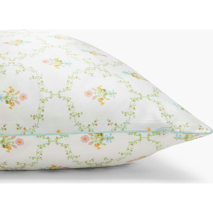 The Sisi Silk Pillowcase - Pastel Trellis
