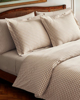 Luxe Premium Percale Duvet Set in Camel Gingham