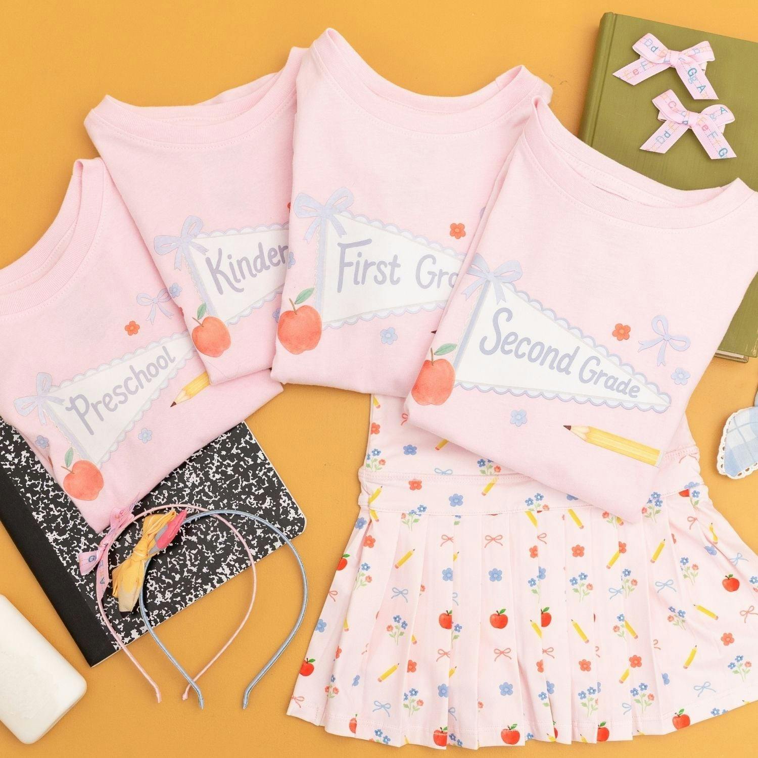 First Grade Bow Pennant Short Sleeve T-Shirt