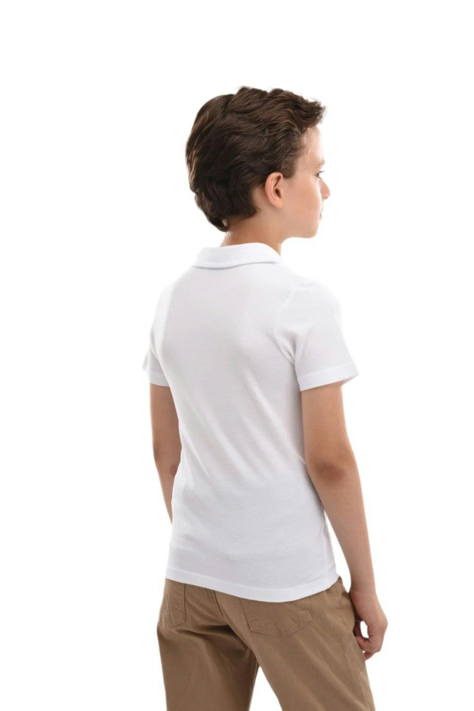 White Solid Logo Polo
