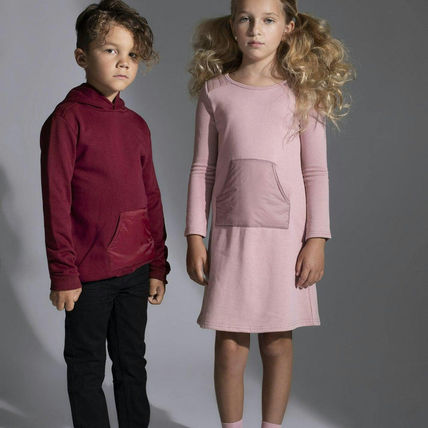 Puffed Pocket Long Sleeve Dress