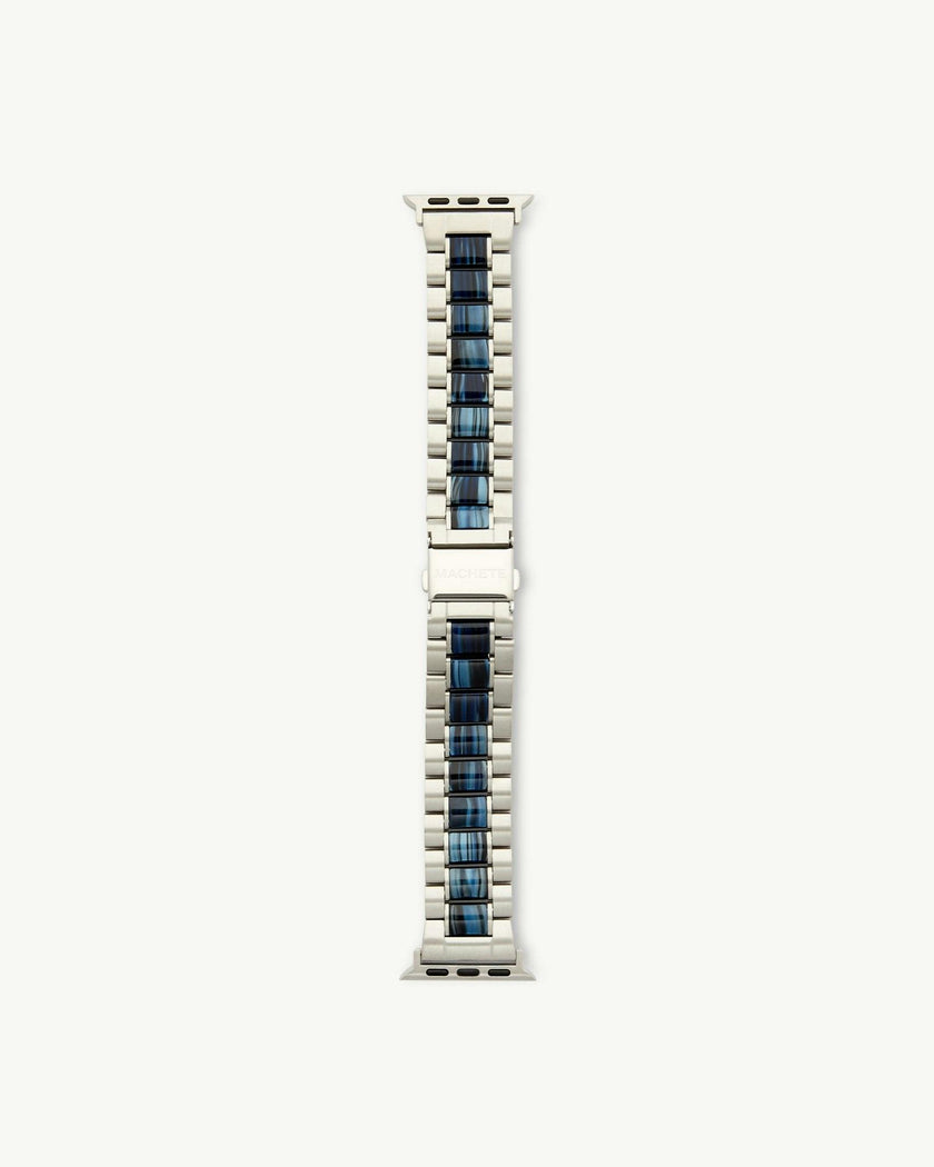 Boyfriend Apple Watch Band in Silver / Indigo