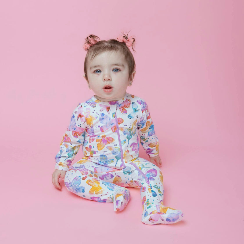 Zipped Long Sleeve Footed Onesie