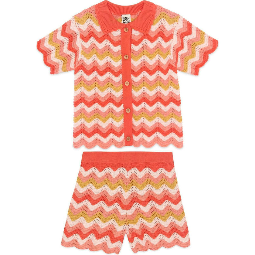 BONTON Ninon Knit Shorts Set - Rose Amor