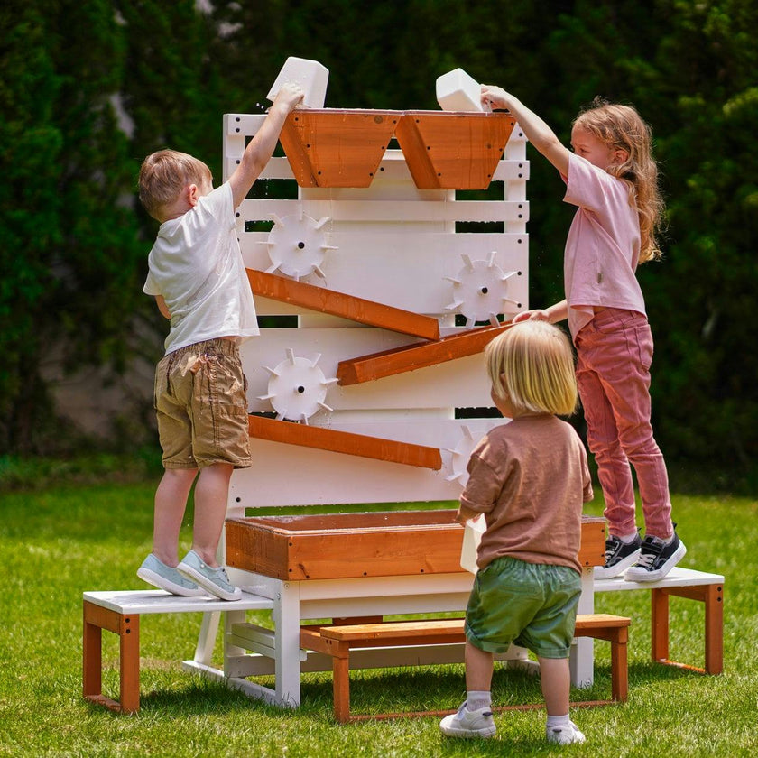 Avenlur Large Wooden Water Table – Multi-Level Sensory Play Station