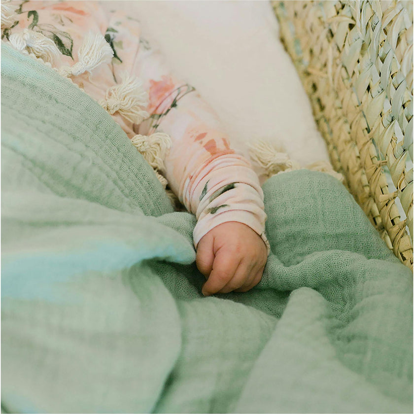 6 Layer Muslin Blanket Evergreen