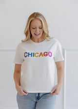 Women's Sequin Chicago T-shirt Black