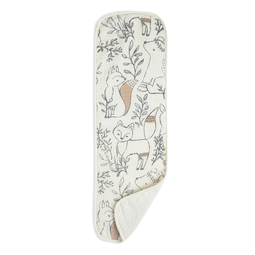 Ezra Woodland Animal Cotton Burp Cloth (Set of 3)