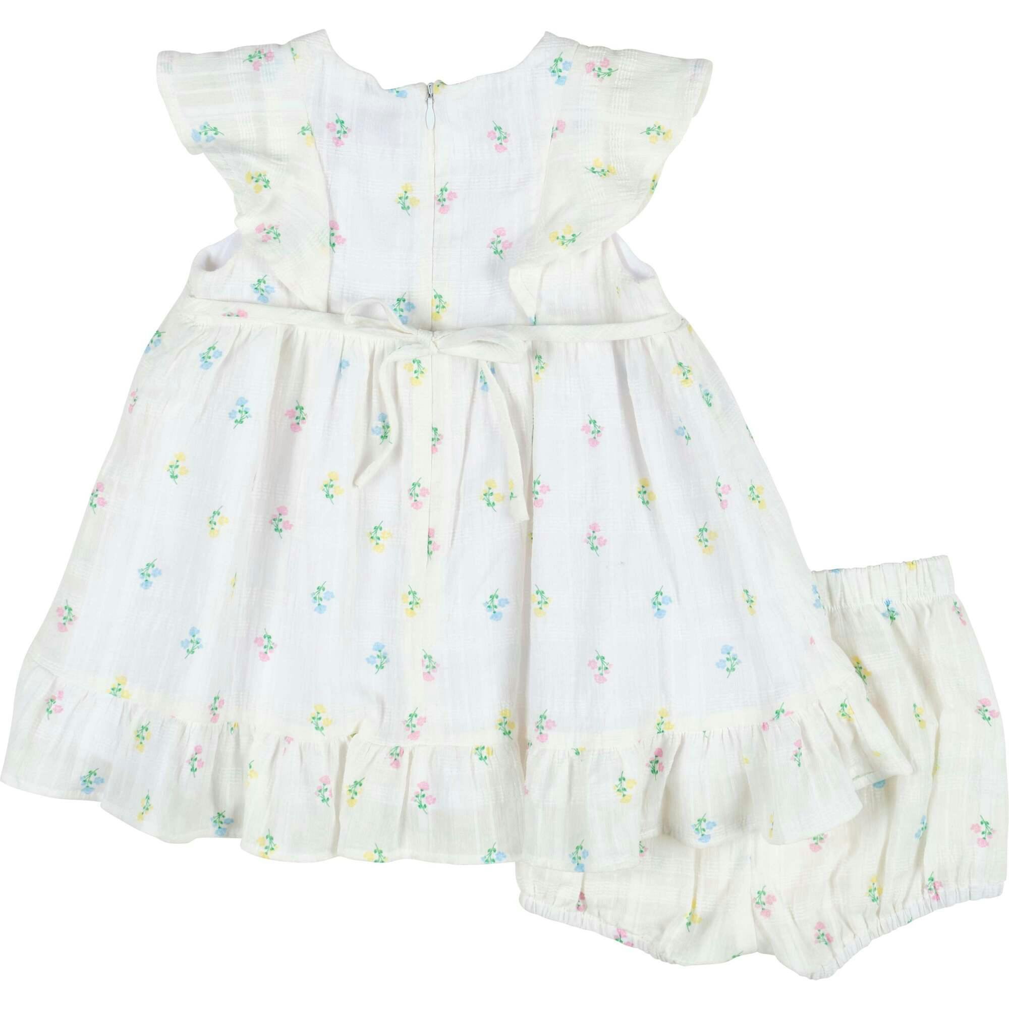 Textured Lawn Floral Printed Dress With Flowers and Bloomer