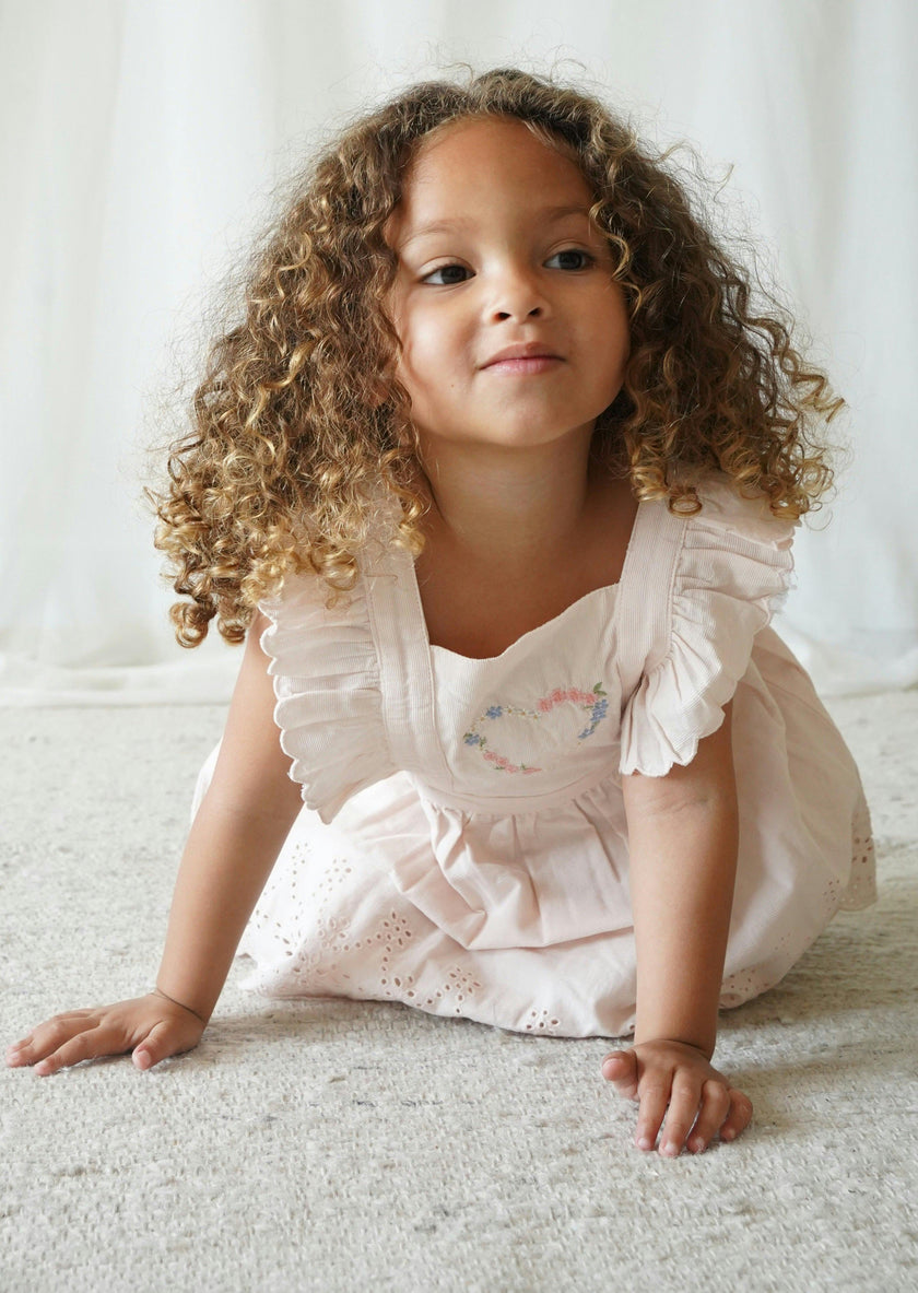 Chloé | Corduroy Cotton Anglaise Dress | Primrose