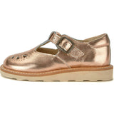 Rosie T-Bar Shoe Rose Gold Leather, Gold