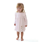 Stripe Puppy - Long Sleeve Dress with Ruffle and Bloomer (2T-4T Dress Only)