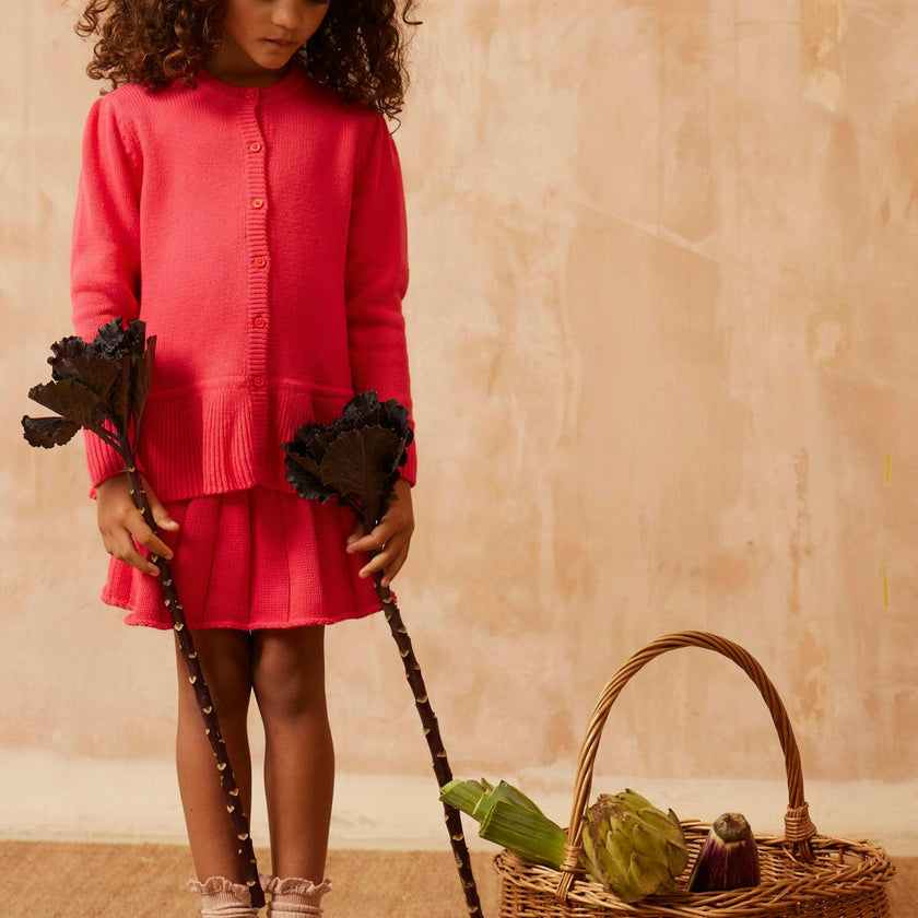 Ruffled Hem Jacket | Raspberry