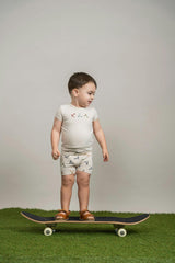 Scooter and Tulip Printed Shorts Set Dark Almond