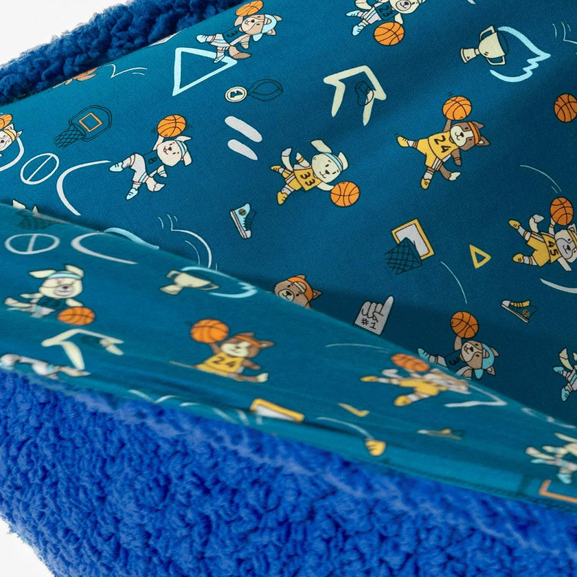 Basketball Pups Bamboo Sherpa Blanket