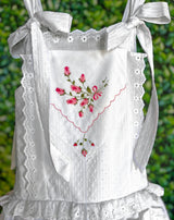 6y Drop-Waist Handkerchief Dress - Pink & Red Roses