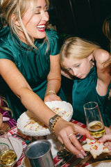 Mini Harriet Bow Dress in Emerald Satin