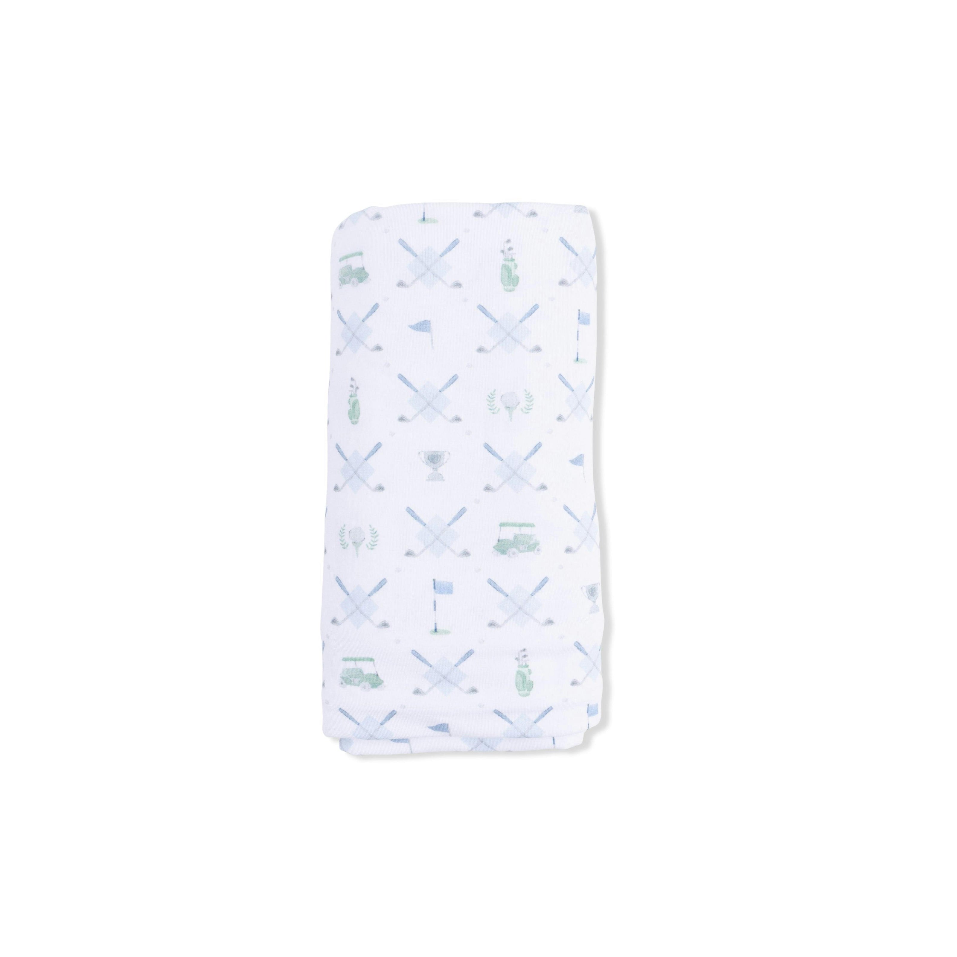 Golf Trellis Blue - Swaddle Blanket