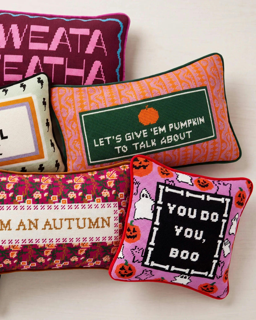 Pumpkin To Talk About Needlepoint Pillow