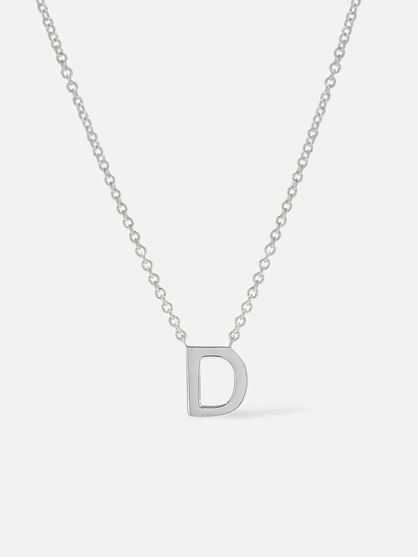 Silver Initial Necklace - Letter Necklace