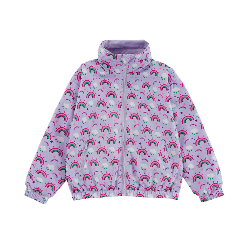 Max Reversible Rain Jacket Windbreaker, Purple Rainbow