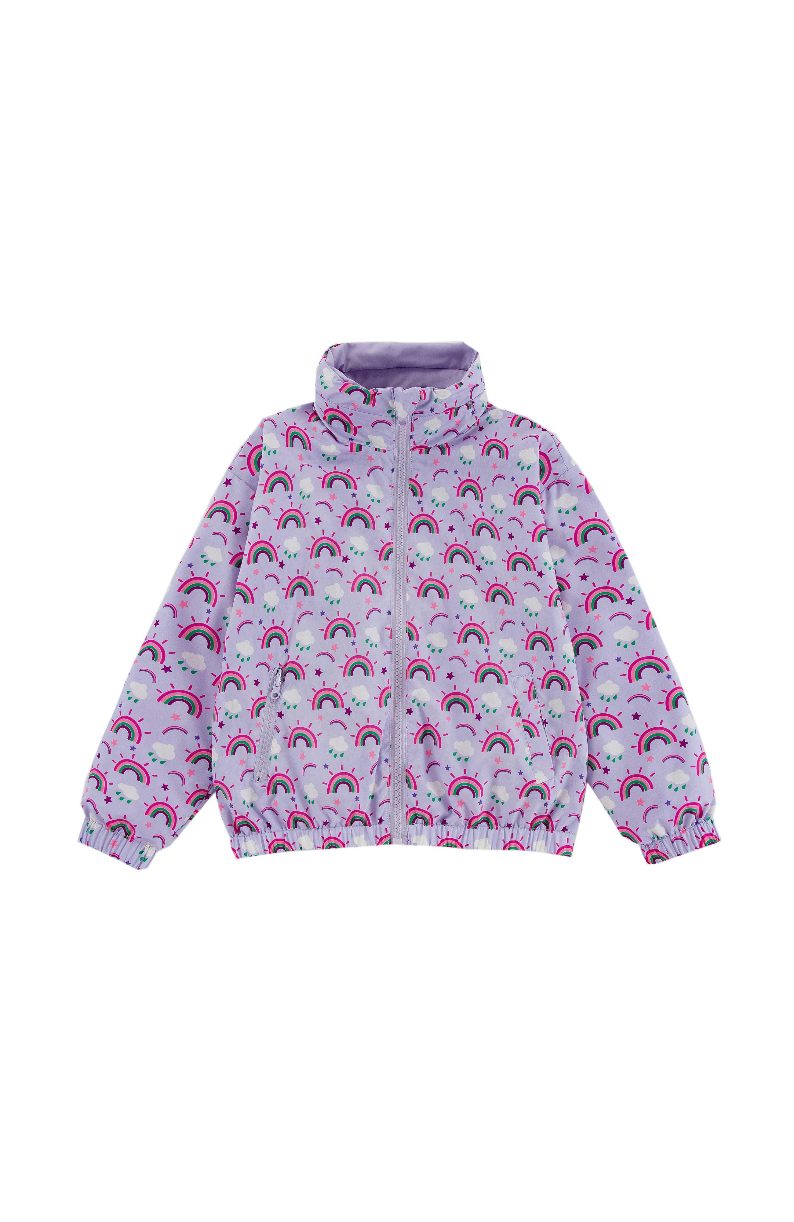 Max Reversible Rain Jacket Windbreaker, Purple Rainbow