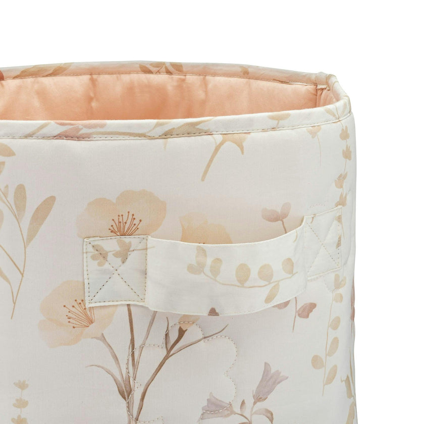Violet Floral Quilted Storage Bin