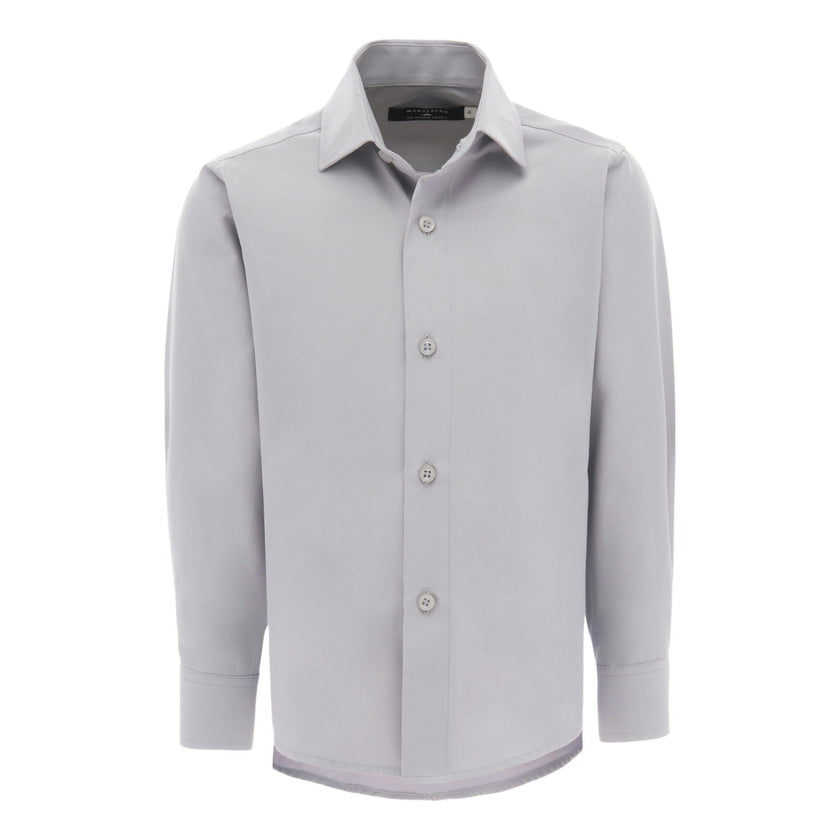 Gray Structured Button-Up Shirt