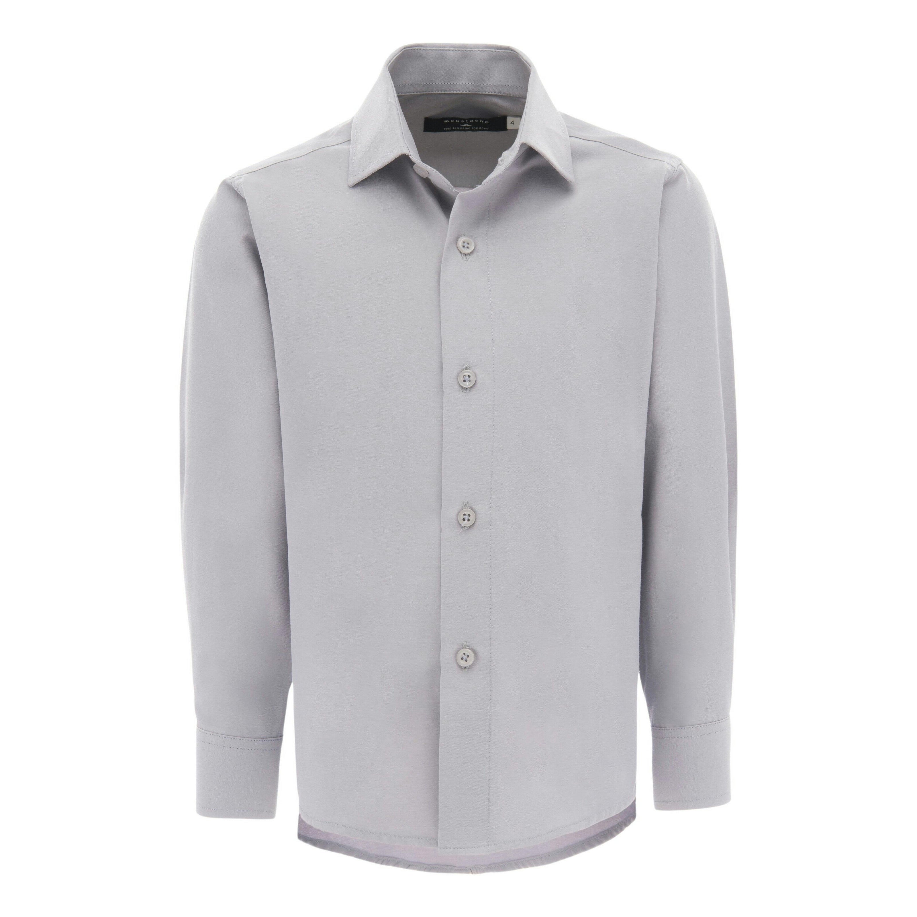 Gray Structured Button-Up Shirt