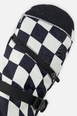 Teknik Winter Mittens White Checkered Print