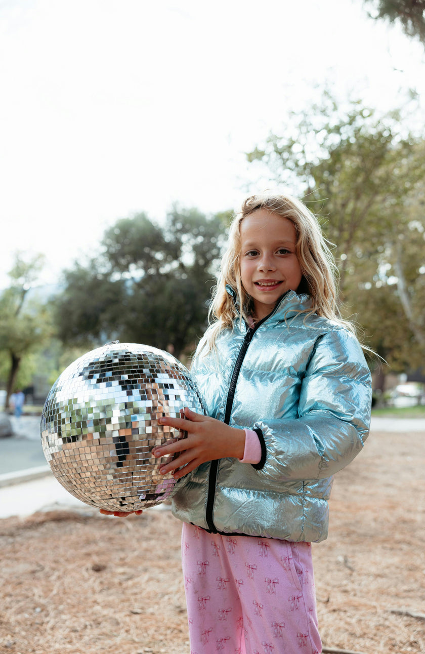 Fallon Metallic Puffer Jacket, Blue