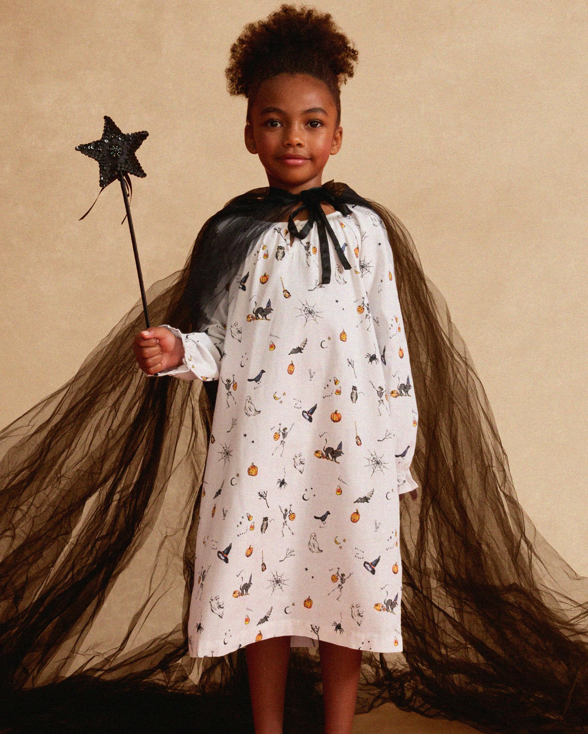 Girl's Twill Delphine Nightgown in Trick or Treat