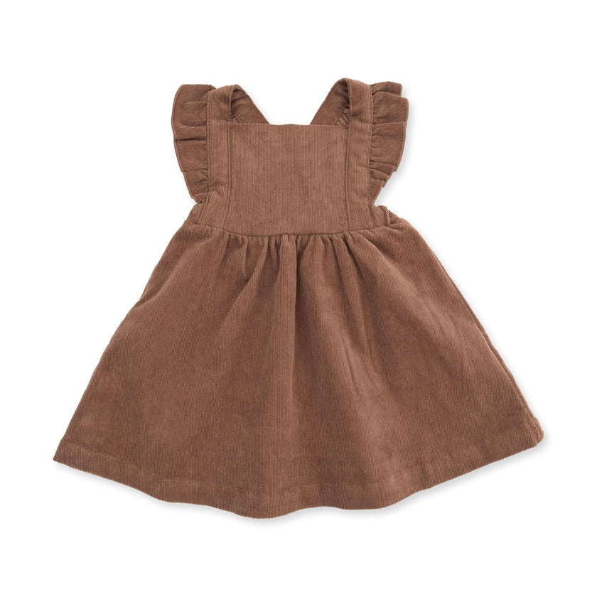 Solid Beaver Fur Corduroy - Pinafore Dress