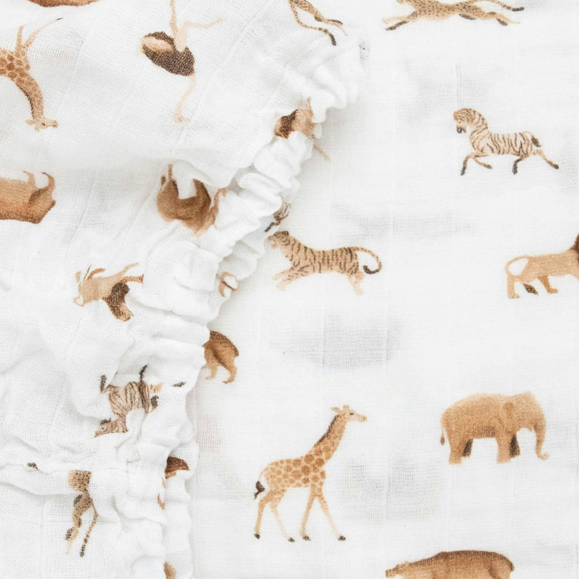 Organic Cotton Muslin Crib Sheet - White