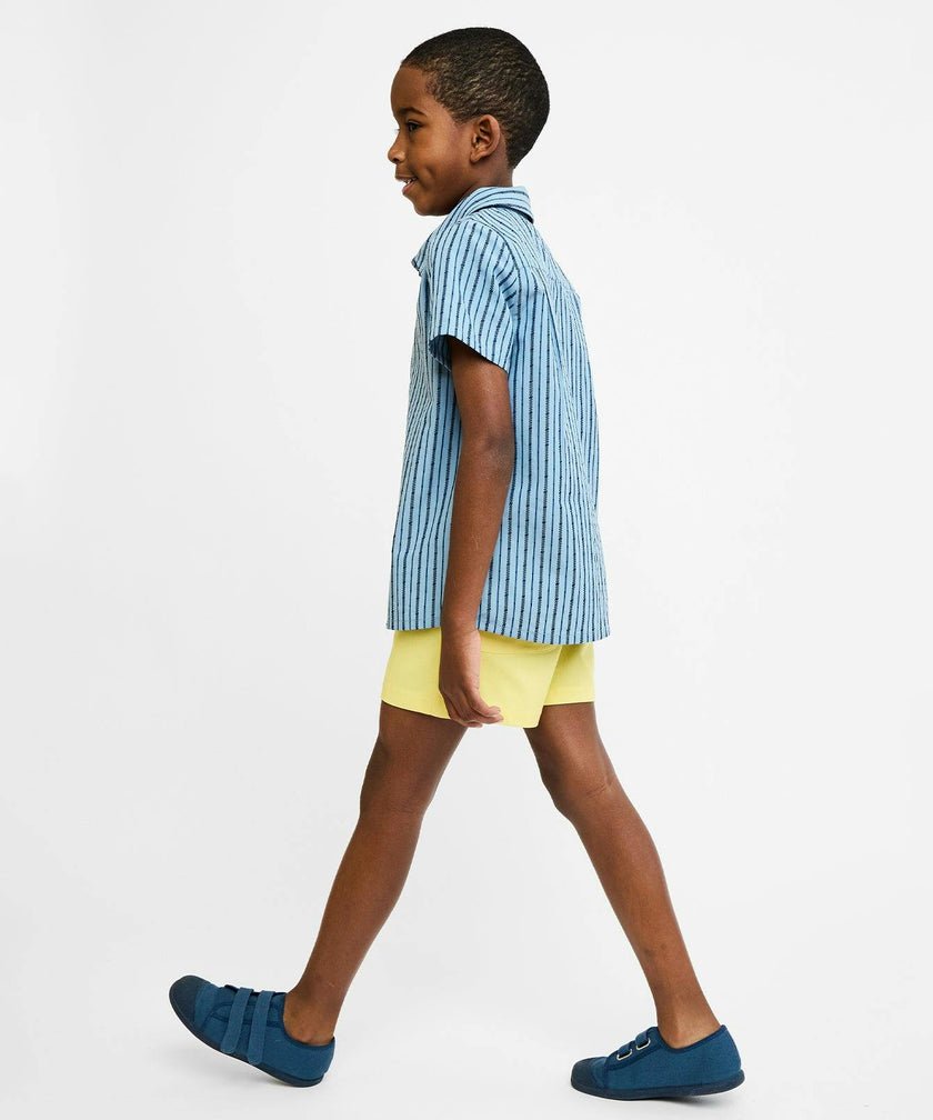 Jack Lee Shirt, Navy Ladder Stripe