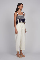 CARIA STRIPE CROCHET TOP