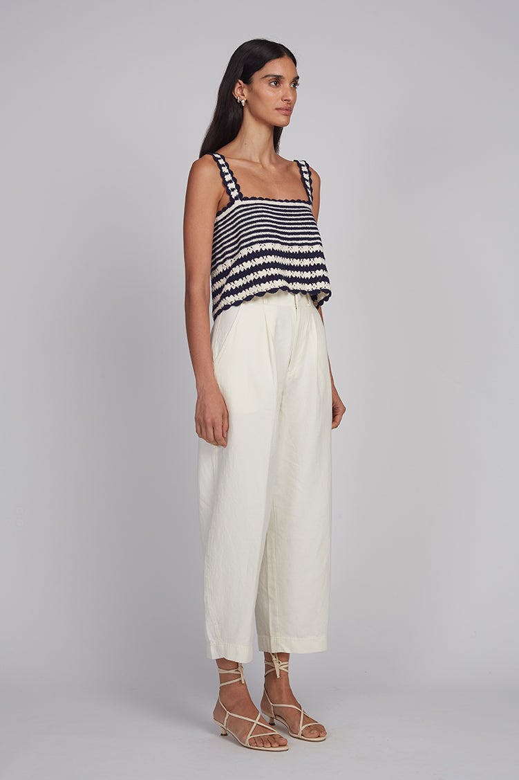 CARIA STRIPE CROCHET TOP
