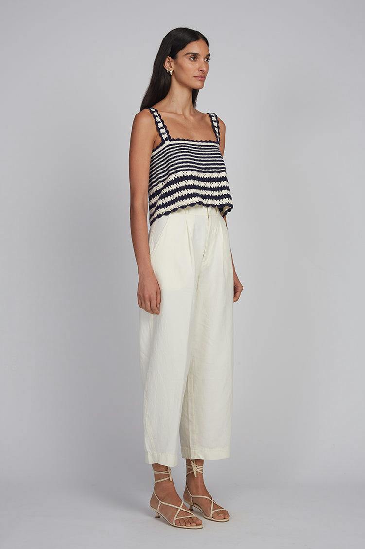 CARIA STRIPE CROCHET TOP