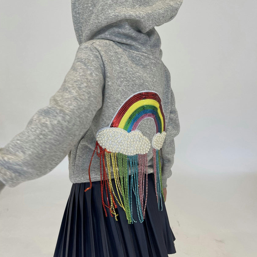 Women's Crystal Rainbow Rain Hoodie